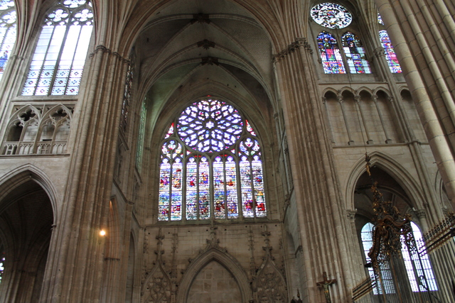 The stain glass windows were very impressive